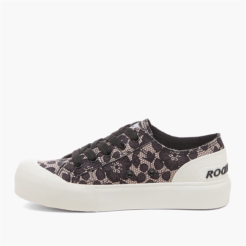Rocket Dog Womens Jazzin Plus Print Canvas Pumps Black Multi - Image 5