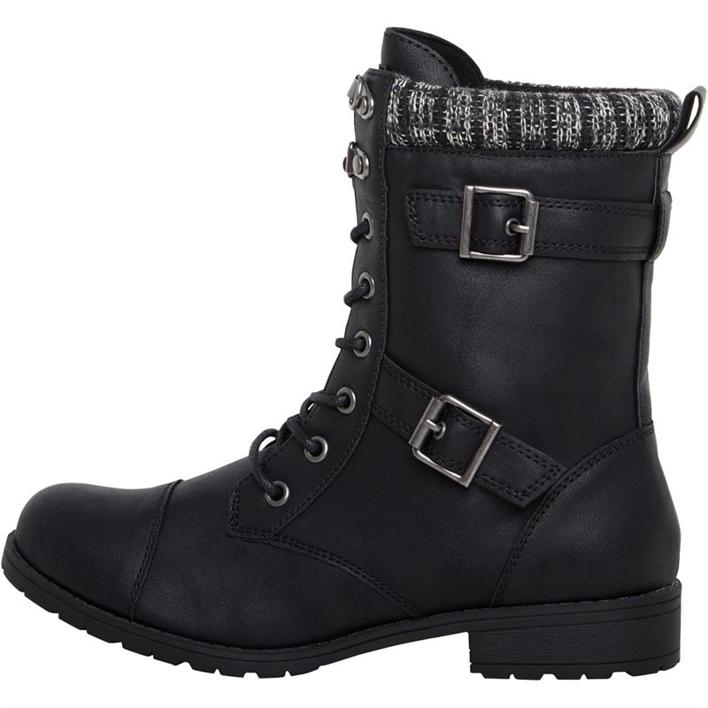Rocket Dog Womens Billie Lewis Lace Up Buckle Boots Black - Image 1