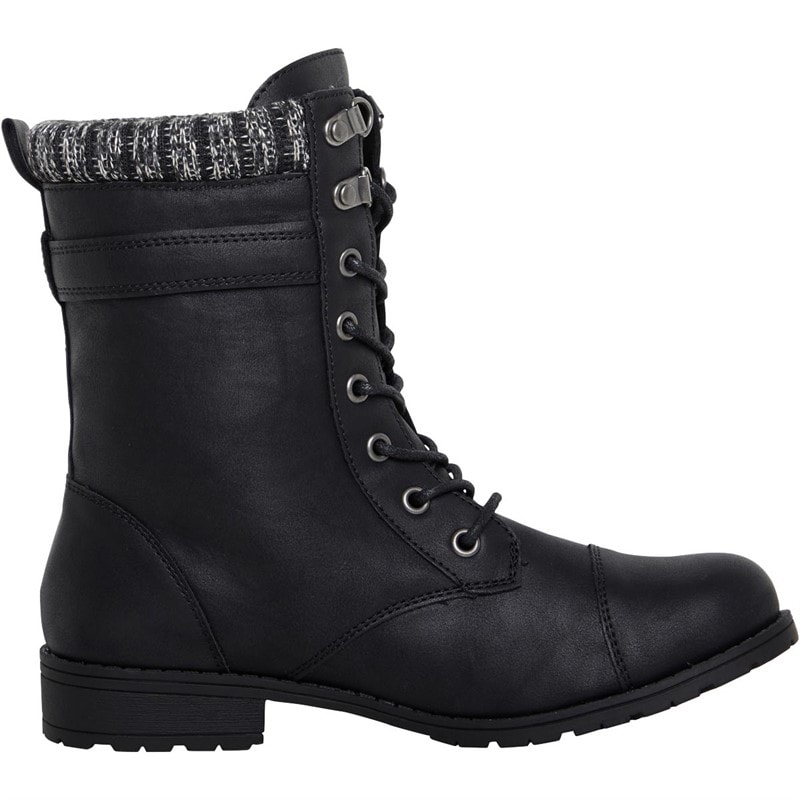 Rocket Dog Womens Billie Lewis Lace Up Buckle Boots Black - Image 4