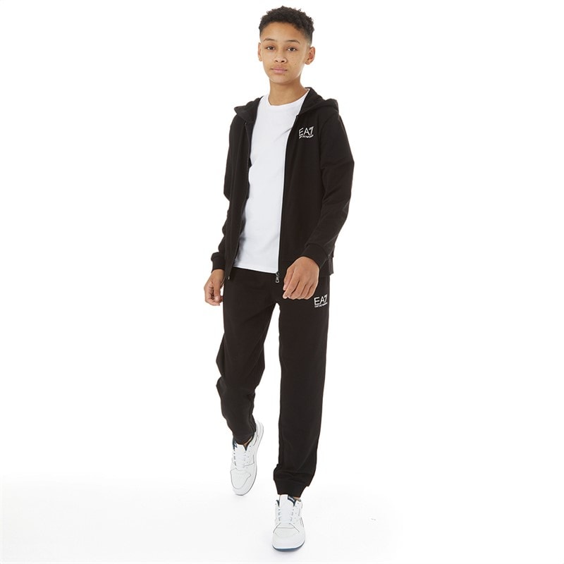 EA7 Boys Emporio Armani Tracksuit Black/Logo Gold - Image 1