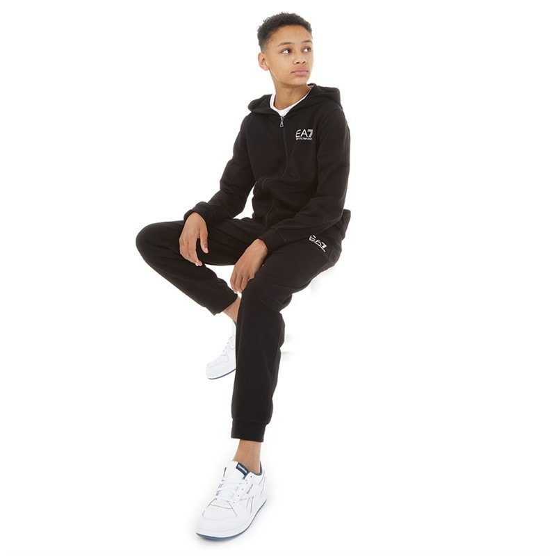 EA7 Boys Emporio Armani Tracksuit Black/Logo Gold - Image 4