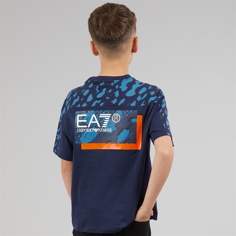 EA7 Boys T-Shirt Navy Blue - Image 3