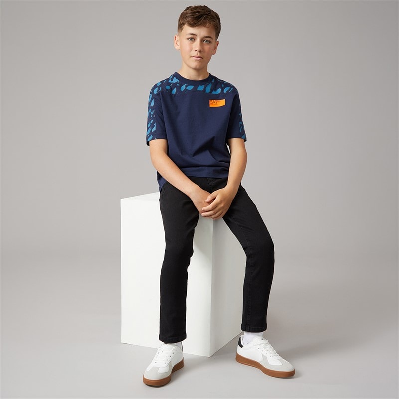 EA7 Boys T-Shirt Navy Blue - Image 4