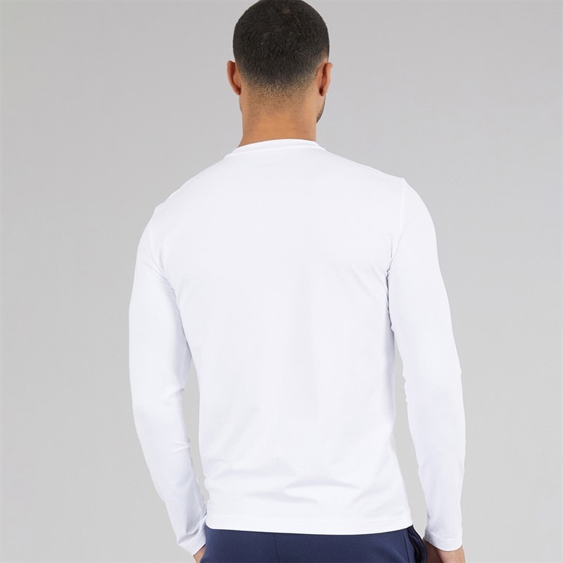 EA7 Mens Long Sleeve T-Shirt White - Image 2