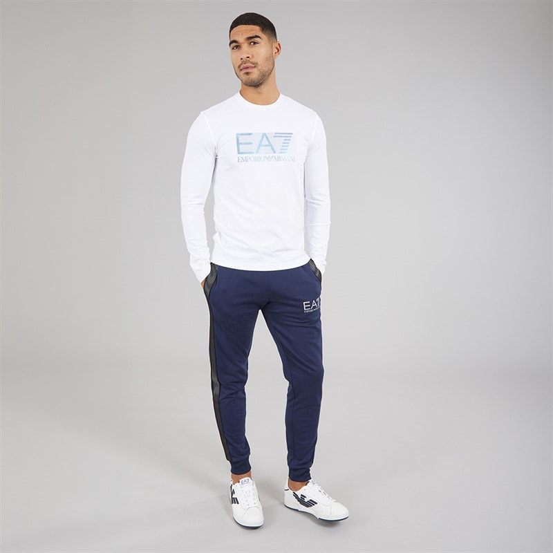 EA7 Mens Long Sleeve T-Shirt White - Image 4