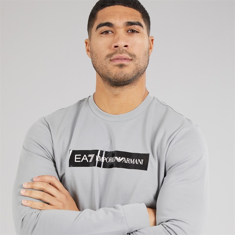 EA7 Mens Sweatshirt and Shorts Set Sharkskin - Image 3