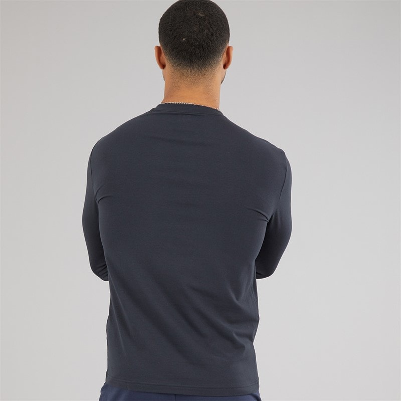 EA7 Mens Long Sleeve T-Shirt Night Blue - Image 2