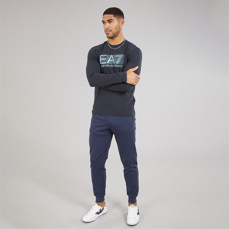 EA7 Mens Long Sleeve T-Shirt Night Blue - Image 4