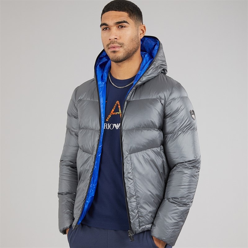 EA7 Mens Down Jacket Iron Gate