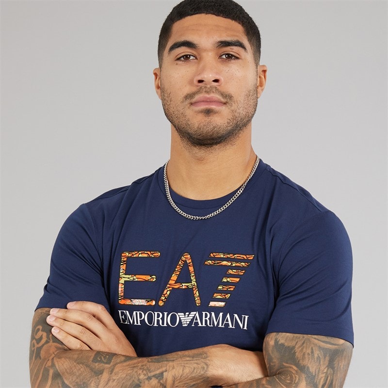 EA7 Mens T-Shirt Navy Blue - Image 3