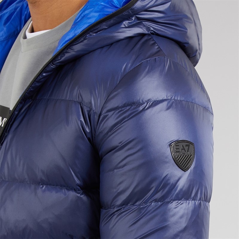 EA7 Mens Down Jacket Navy Blue - Image 3