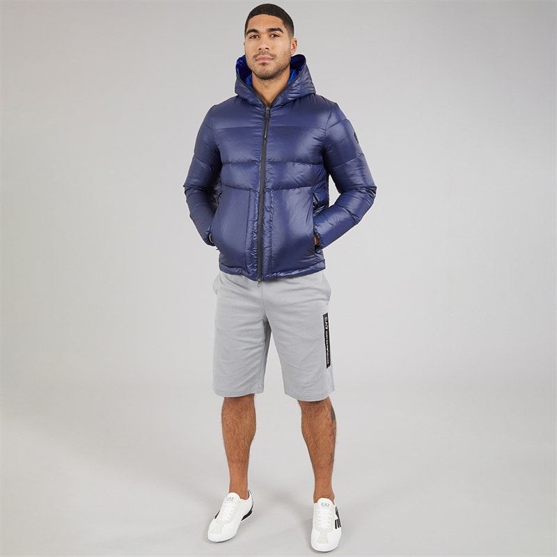 EA7 Mens Down Jacket Navy Blue - Image 4