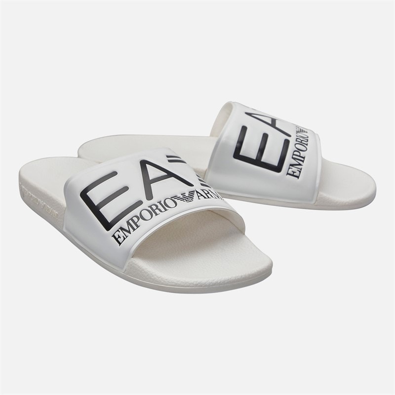 EA7 Sliders Shiny White/White - Image 1
