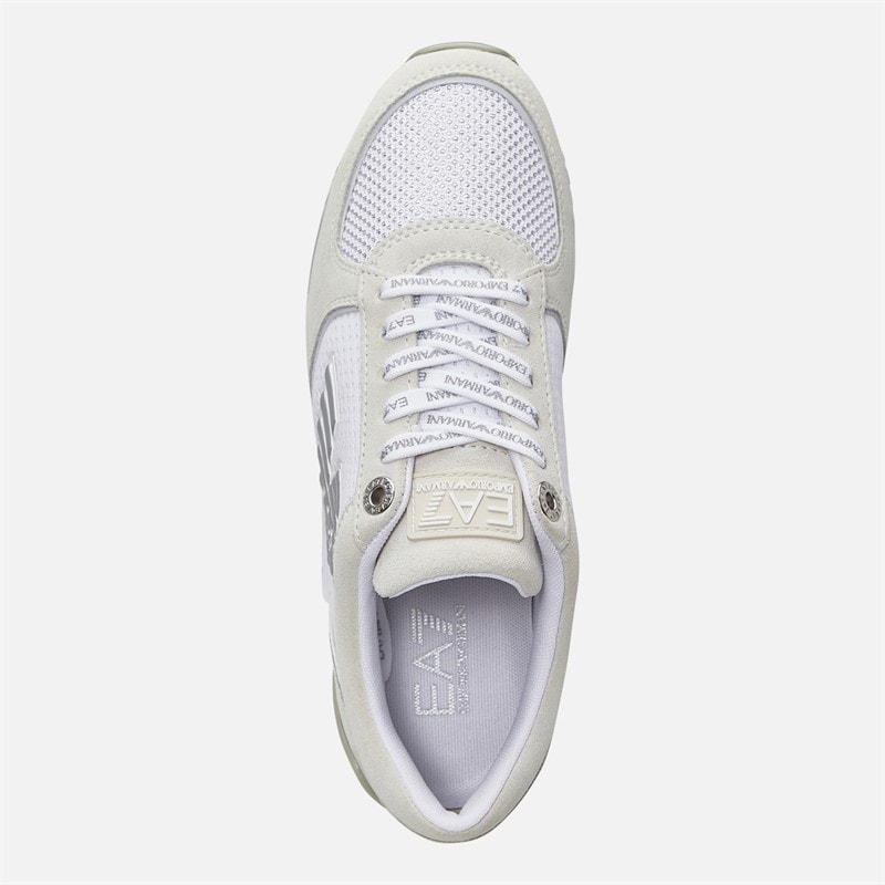 EA7 Womens Trainers White/Silver - Image 4
