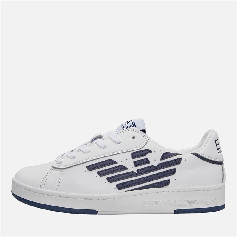 EA7 Junior Boys Trainers Bianco/Blue
