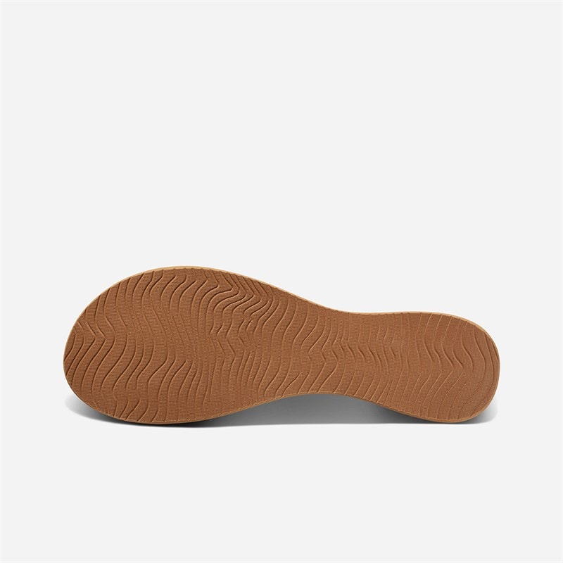 Reef Womens Cushioned Harmony Flip Flops Black/Tan - Image 2