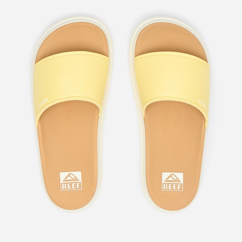 Reef Womens Cushioned Bondi Bay Sliders Pale Banana - Image 3