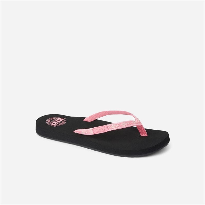 Reef Womens Ginger Slim Flip Flops Black/Pink - Image 5