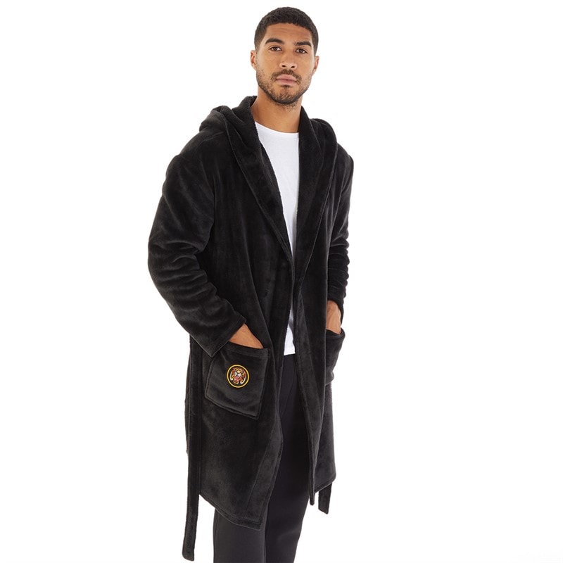 Ed Hardy Mens Titan Dressing Gown Black - Image 1