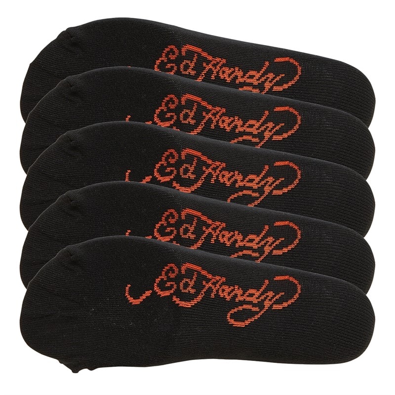 Ed Hardy Mens Karami Five Pack Dress Socks Black/Charcoal Marl - Image 2