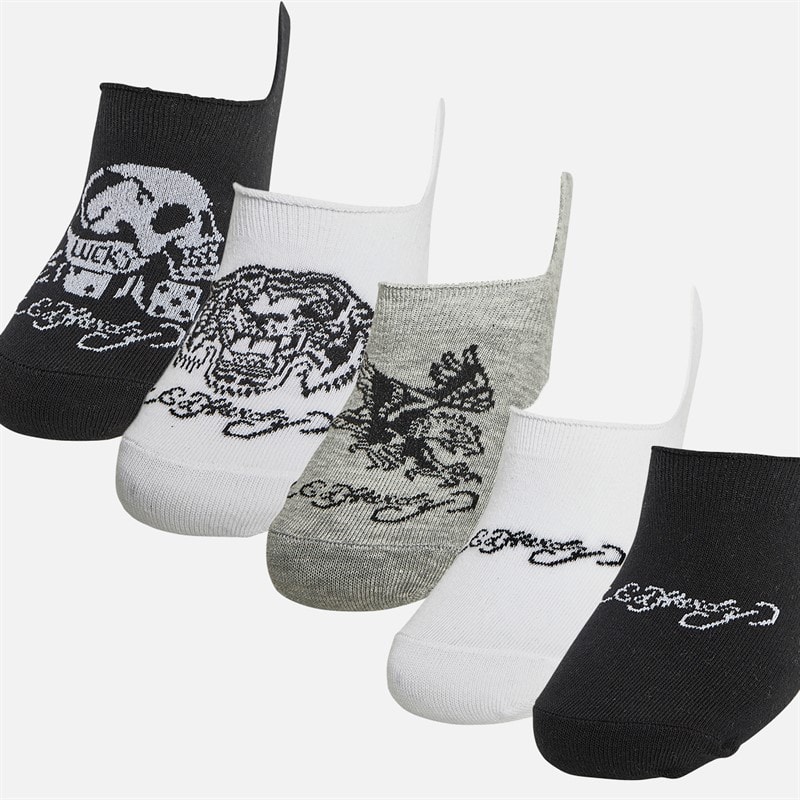 Ed Hardy Mens Sonova Ten Pack Invisible Socks Mixed - Image 2