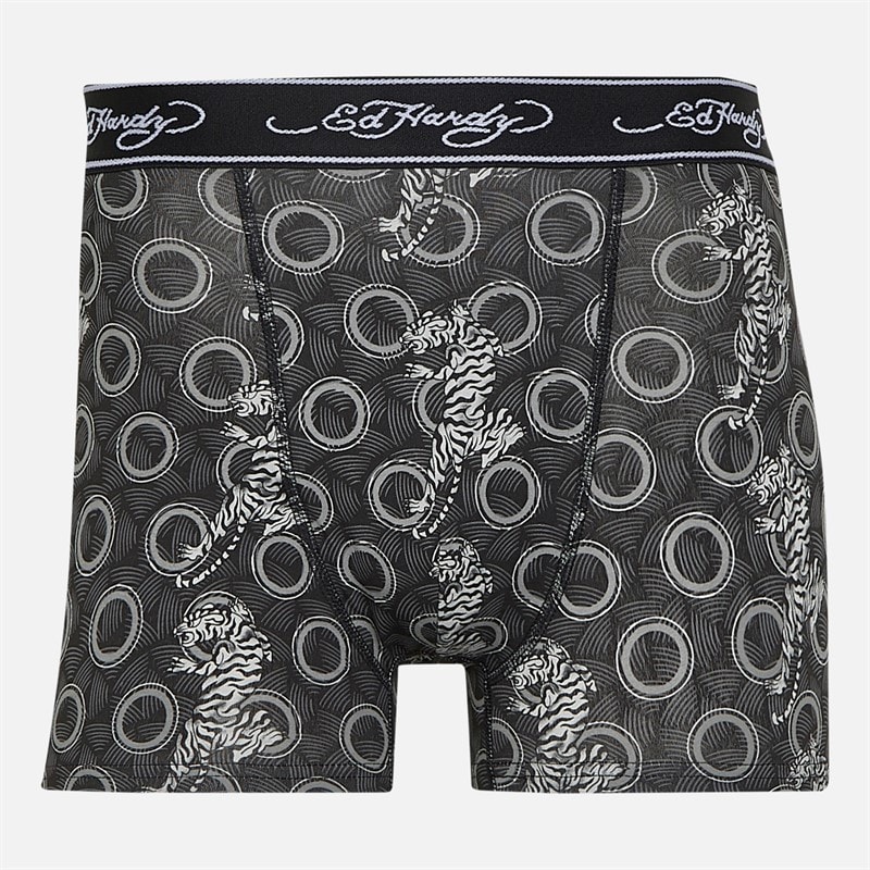 Ed Hardy Mens Daxin Five Pack Boxers Black/Charcoal/Grey - Image 3