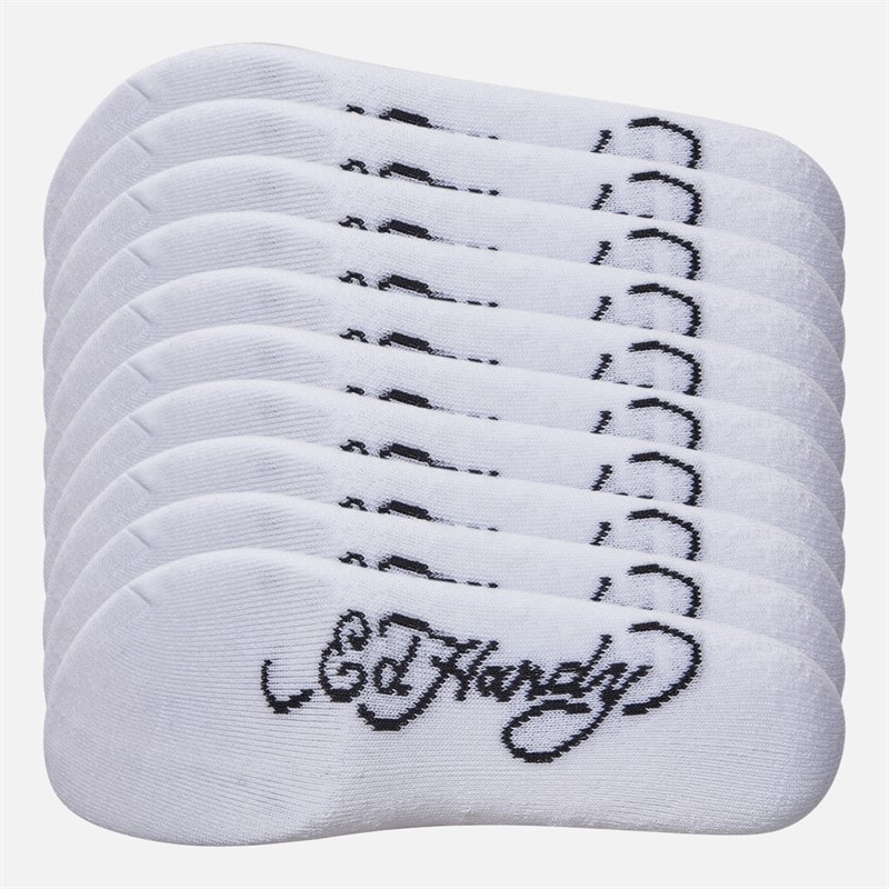 Ed Hardy Mens Alderanten Ten Pack Crew Socks White - Image 2