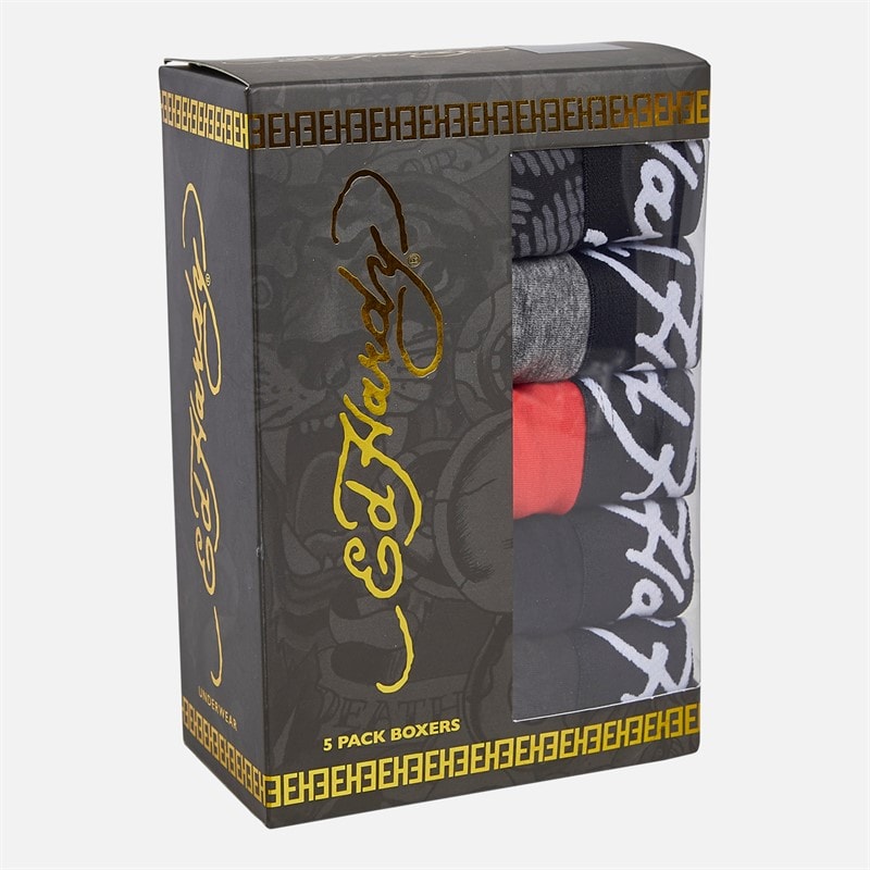 Ed Hardy Mens Horwood Five Pack Boxers Assorted - Image 2