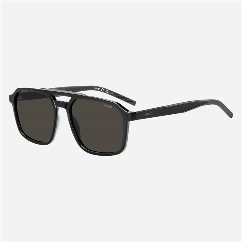 HUGO Mens Rectangular Sunglasses Grey - Image 1