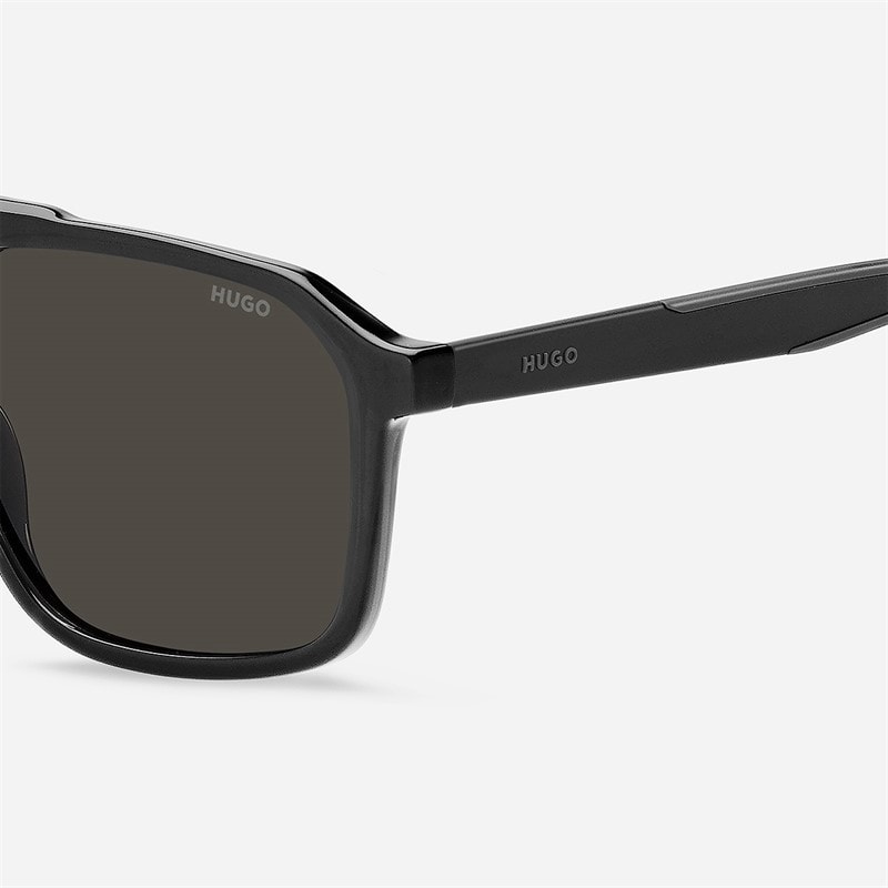 HUGO Mens Rectangular Sunglasses Grey - Image 4