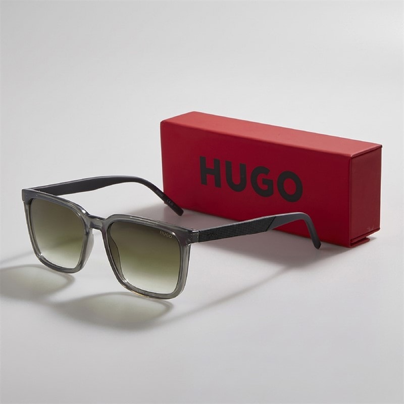 HUGO Mens Rectangular Sunglasses Grey - Image 3