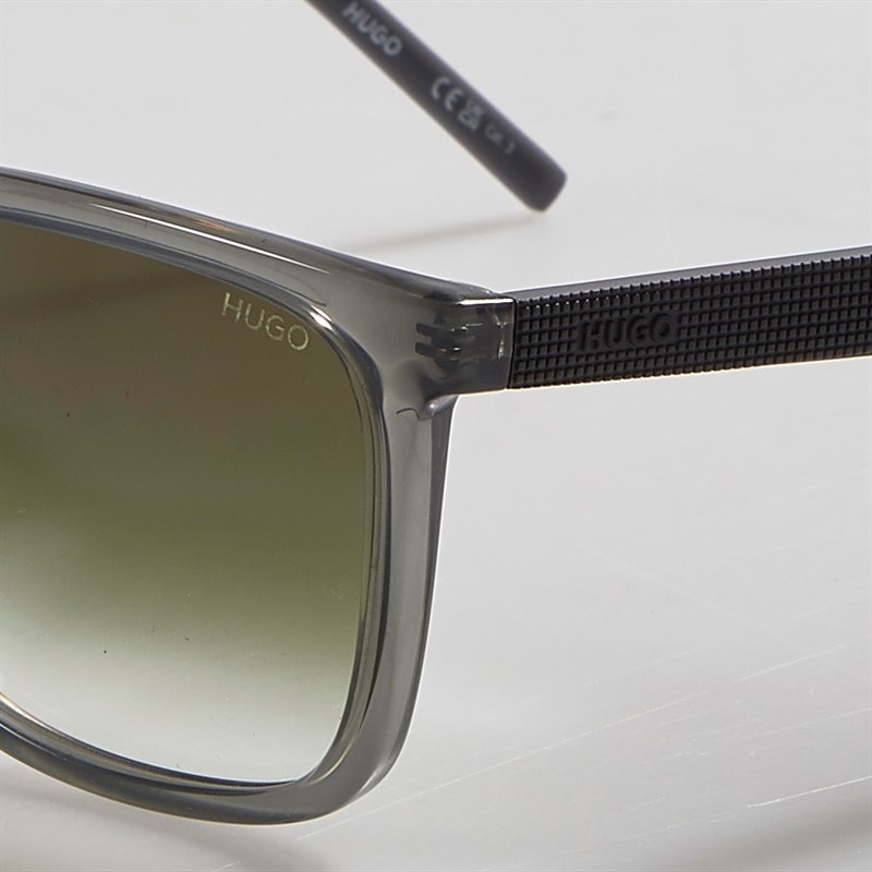 HUGO Mens Rectangular Sunglasses Grey - Image 4