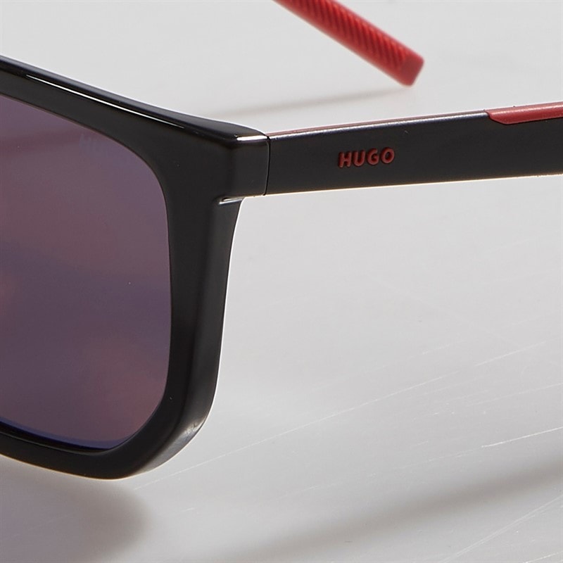 HUGO Mens Rectangular Sunglasses Black - Image 4