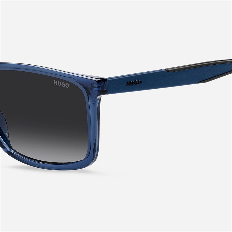 HUGO Mens Rectangular Sunglasses Blue - Image 4