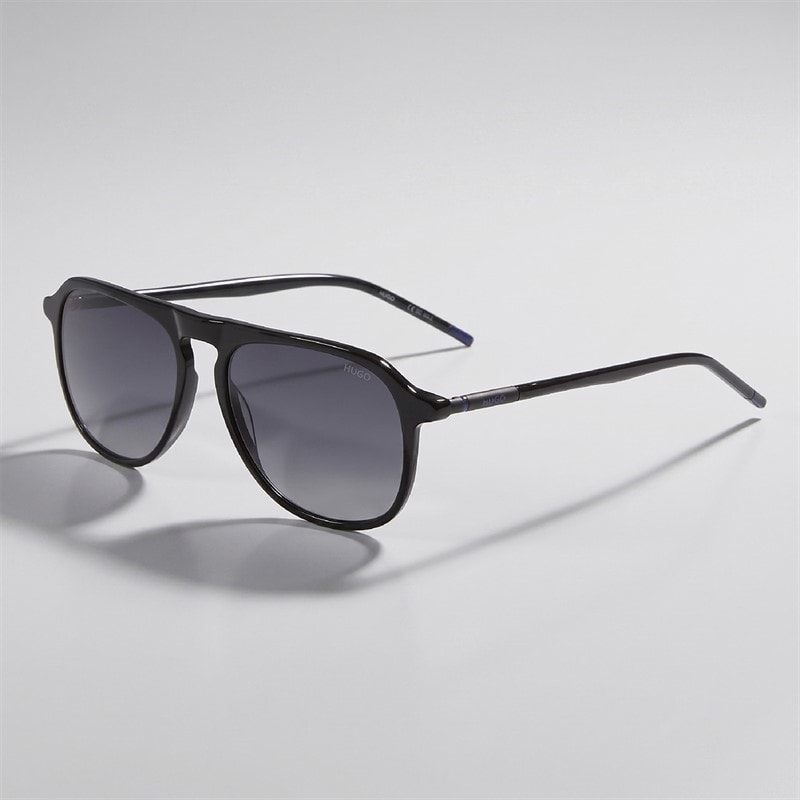 HUGO Mens Rectangular Sunglasses Black - Image 1