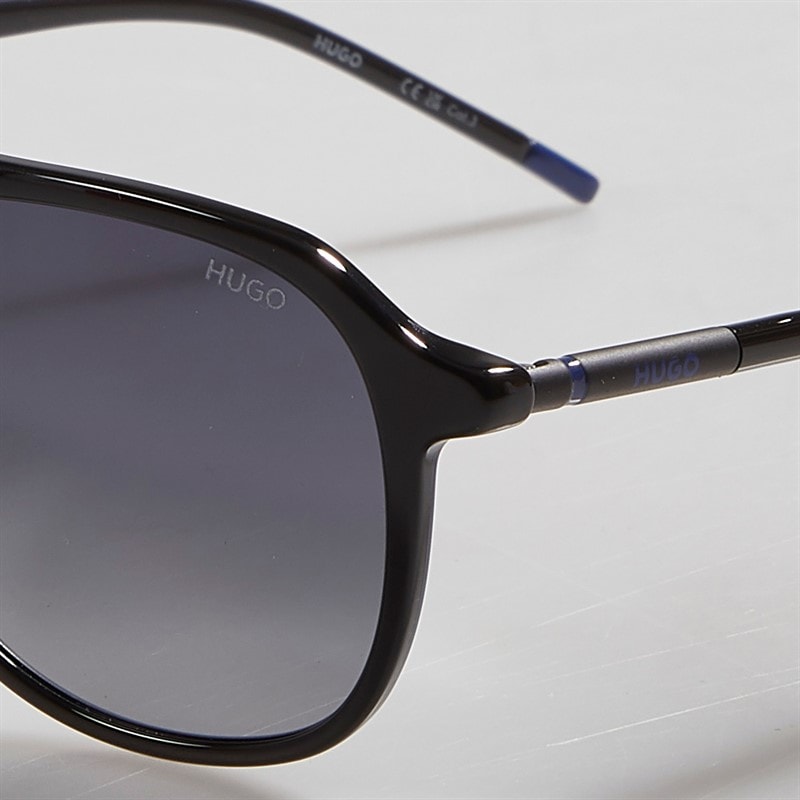 HUGO Mens Rectangular Sunglasses Black - Image 4
