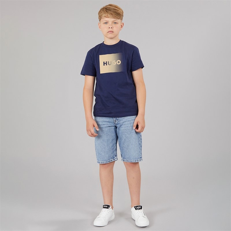 HUGO Boys T-Shirt Navy - Image 3
