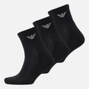 Emporio Armani Mens Three Pack Short Socks Black