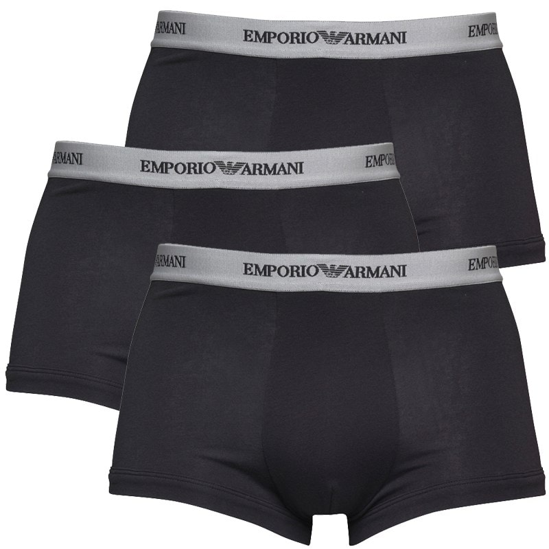 Emporio Armani Mens Three Pack Boxer Trunks Black/Black/Black - Image 1