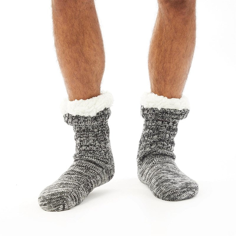 Bench Mens Hardy Slipper Socks Charcoal/Black - Image 4
