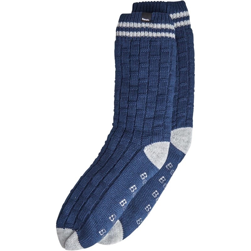 Bench Mens Brookdale Slipper Socks Navy/Grey Marl - Image 1