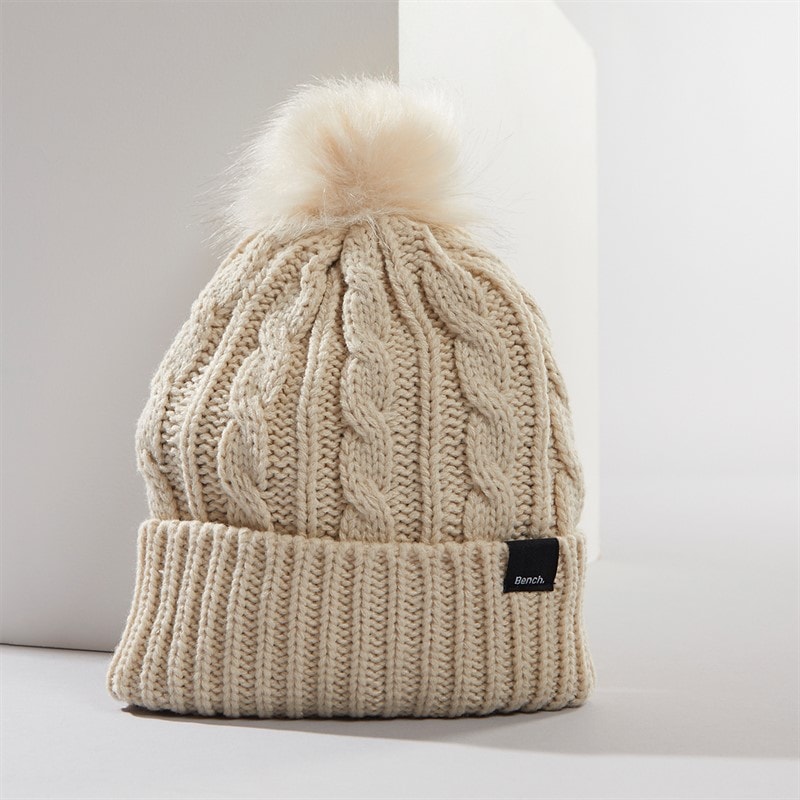 Bench Womens Ivanna Bobble Hat Cream - Image 3