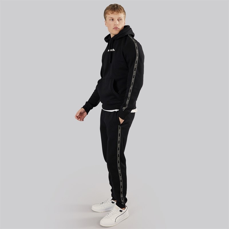 Bench Mens Guttell Tracksuit With Branded Tape Detail Black