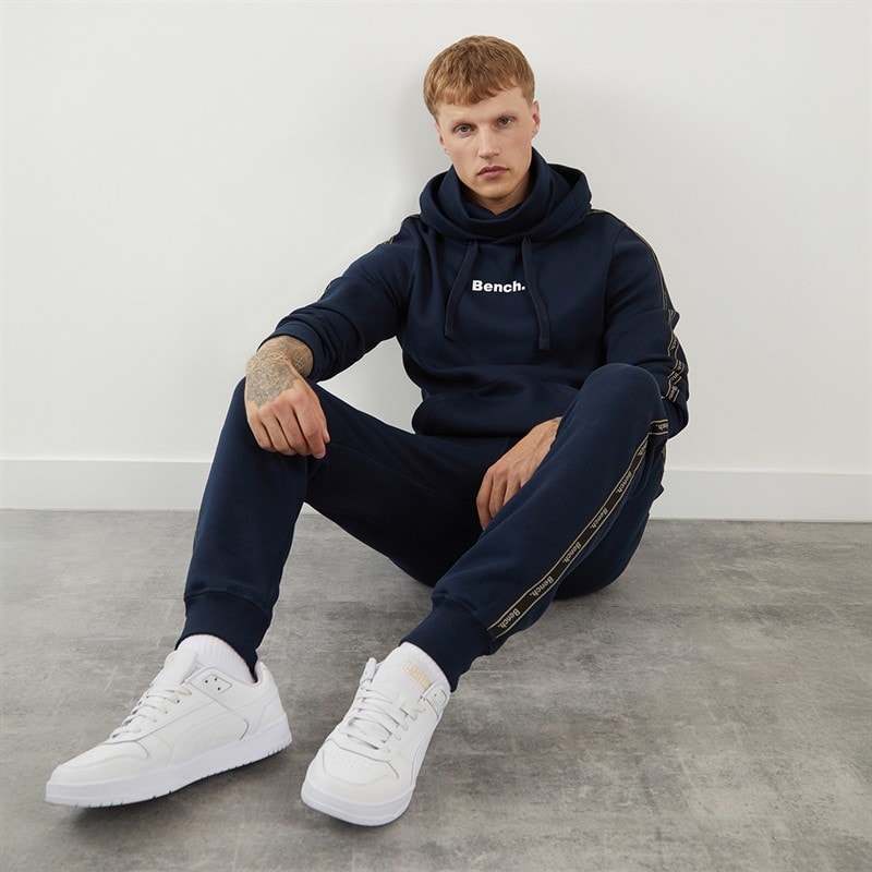 Bench Mens Guttell Tracksuit With Branded Tape Detail Navy - Image 4