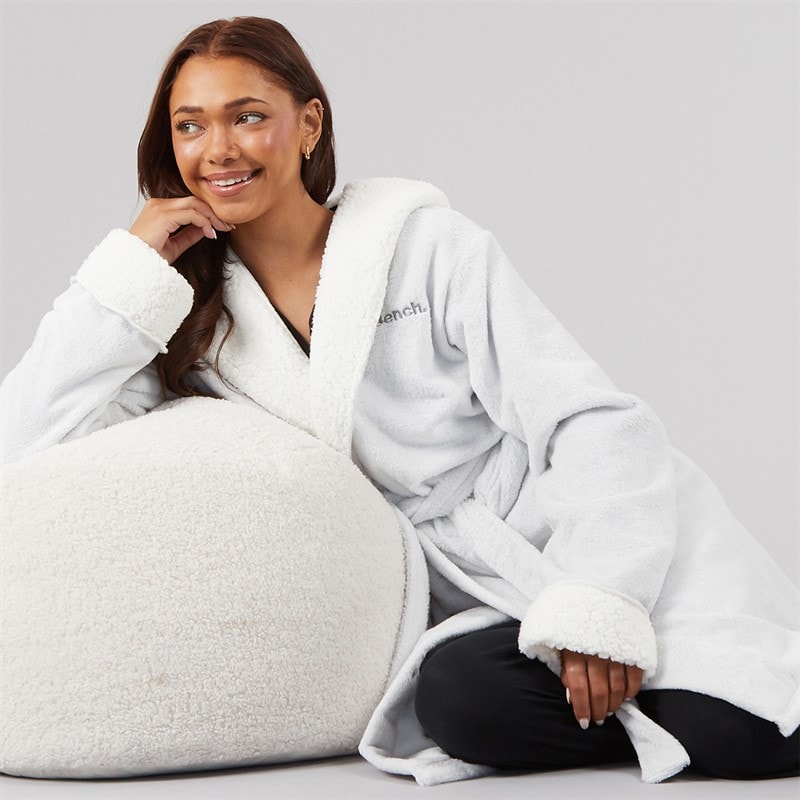 Bench Womens Rihannon Supersoft Long Robe Grey Marl - Image 1