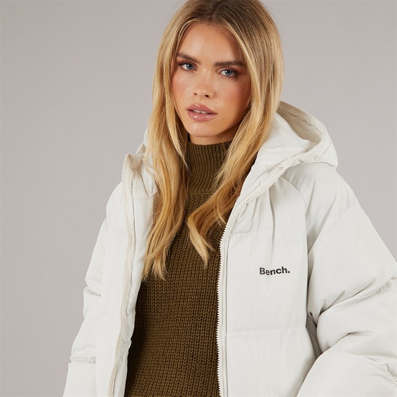 Bench Womens Ryelle Maxi Length Puffer Coat Winter White - Image 3