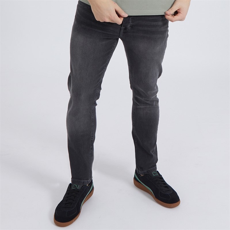 Bench Mens Eddie 22 Slim Fit Jeans Mid Grey - Image 1