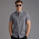 Bench Mens Esher Short Sleeve Shirt Black/White