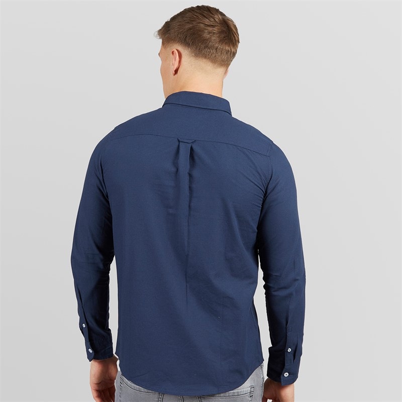 Bench Mens Oxford Long Sleeve Shirt Navy - Image 2