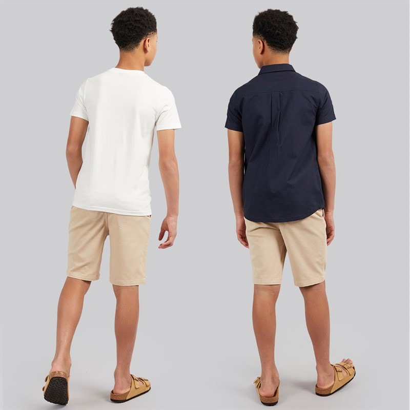 Bench Boys Trajan T-Shirt Shirt And Chino Shorts Set Winter White/Navy/Stone - Image 2